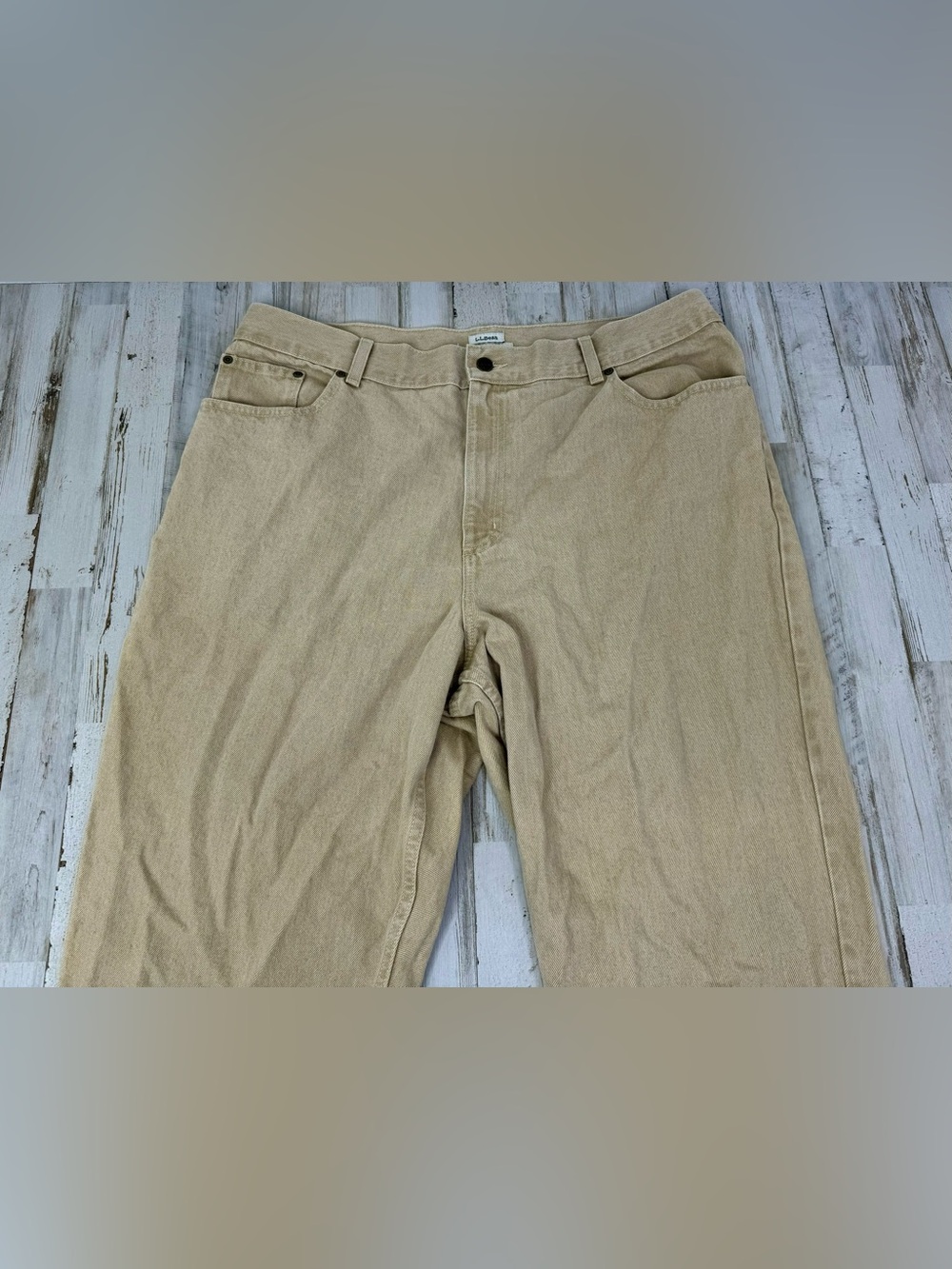 L.L. Bean Women’s Tan Jeans Original Fit Straight 20MT (40x33) Regular - Picture 2 of 11